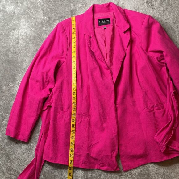 ELOQUII Blazer Linen Blend Barbie Pink Size 18 - Picture 10 of 11